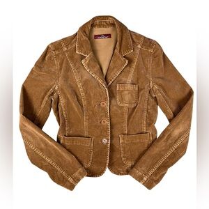 Vintage Y2K Jordache Fitted Blazer Junior’s Medium Tan Corduroy 3 Button Closure